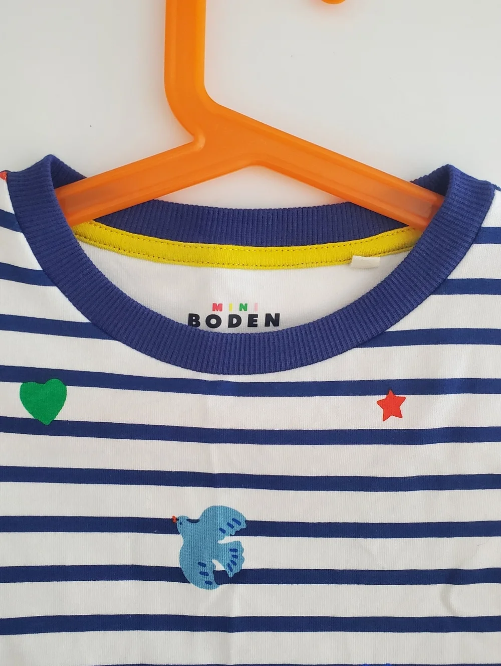 Mini Boden Tiered Sweatshirt Dress Navy/ Ivory Stripe Size 6-7Y